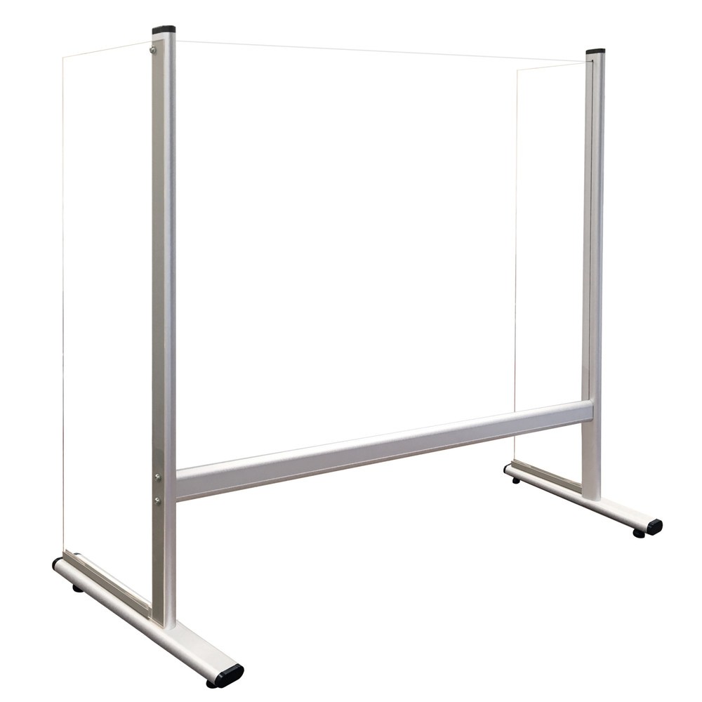 Veiligheidsscherm van acrylglas met zijwanden, aluminium frame