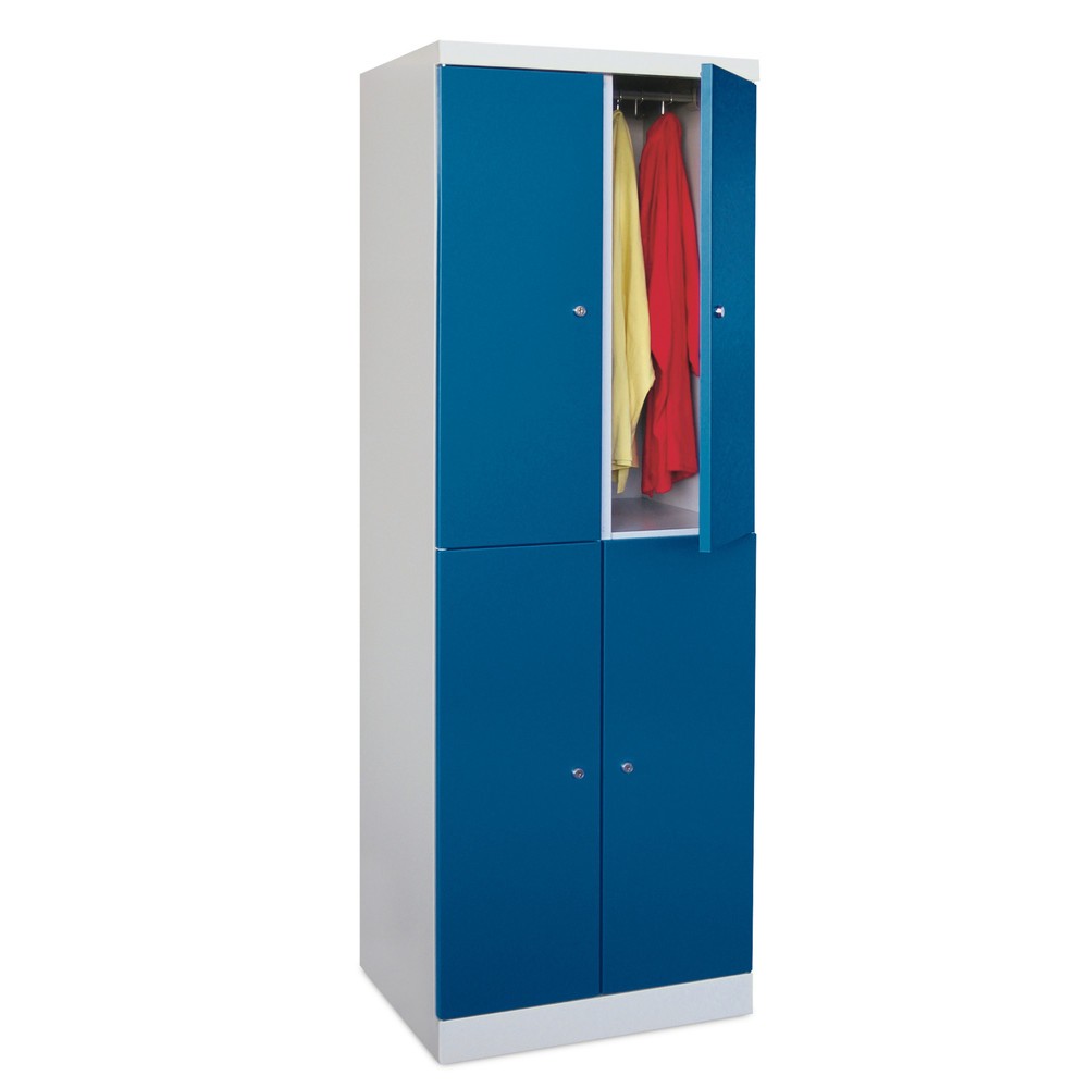 Product afbeelding: Locker PAVOY met openslaande deuren, 2 x 2 vakken, hxbxd 1.800 x 600 x 500 mm, robijnrood, lichtgrijs