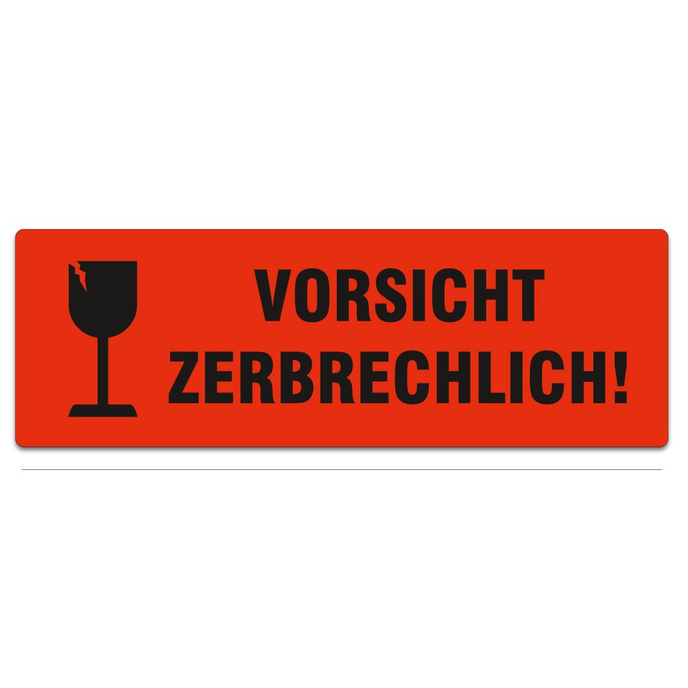 Product afbeelding: Stickers "Vorsicht zerbrechlich!" b x l 150 x 50 mm, 1.000 stuks/verpakkingseenheid