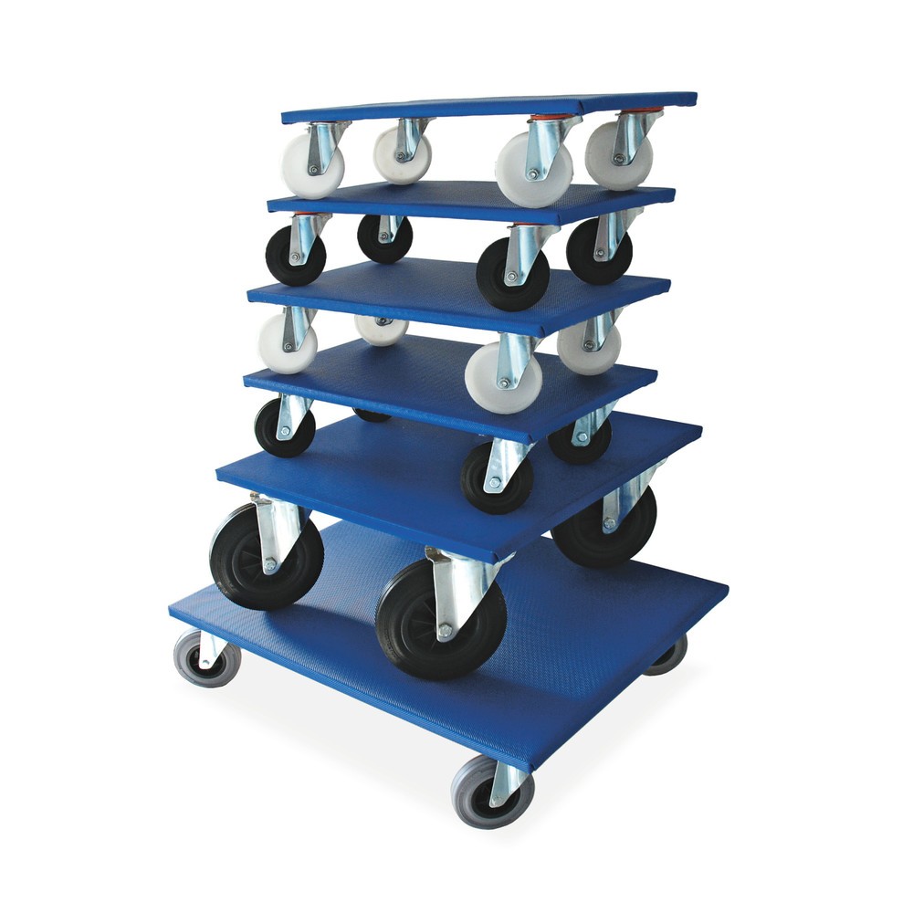 Product afbeelding: Transportroller BASIC, capaciteit 300 kg, streepvrije massief rubber banden, 2 per verpakkingseenheid